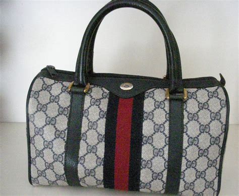 large gucci tote vintage navy|authentic vintage gucci bag.